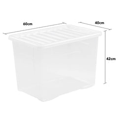 Pack of 4 Wham Crystal 80L Box and Lid