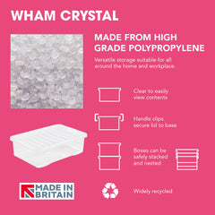 Pack of 4 Wham Crystal 80L Box and Lid
