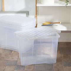 Pack of 4 Wham Crystal 80L Box and Lid