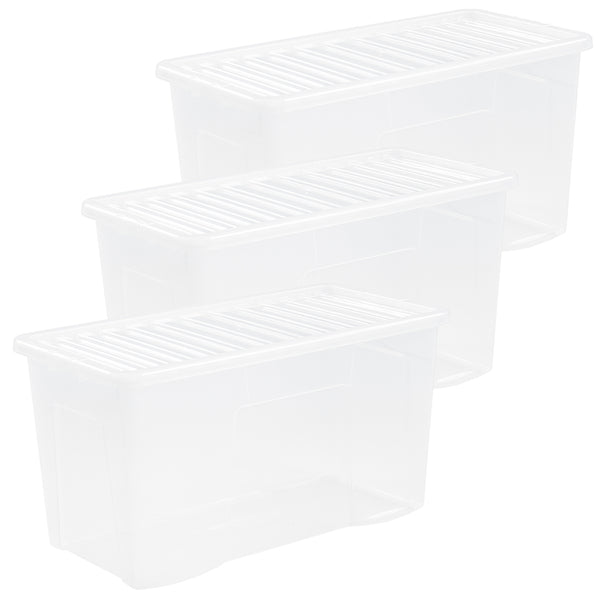 Wham Crystal 110L Box & Lid - Pack of 3