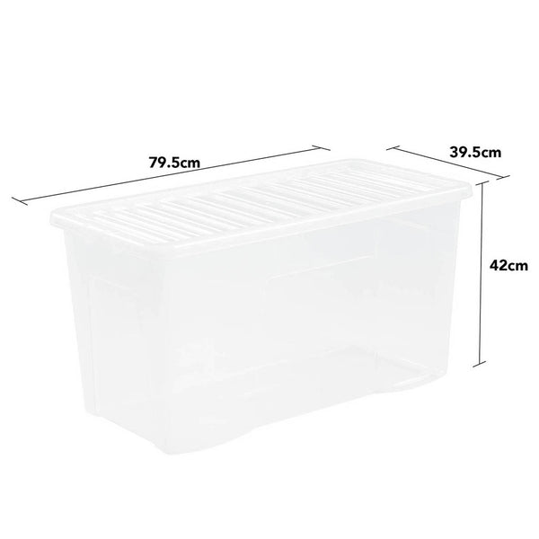 Wham Crystal 110L Box & Lid - Pack of 3