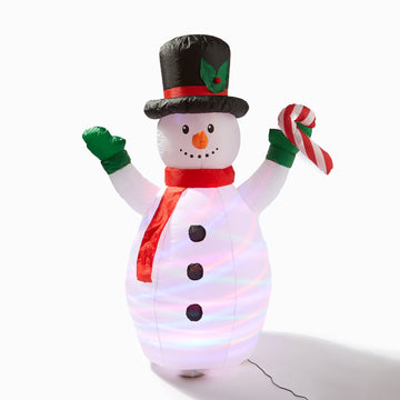 Inflatable Snowman With Candy Cane