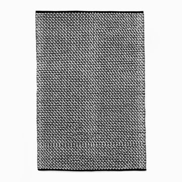 At Home Loop Stripe Black/White Rug - Large