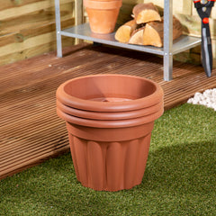 Vista Pack of 3 33cm Terracotta Round Planter