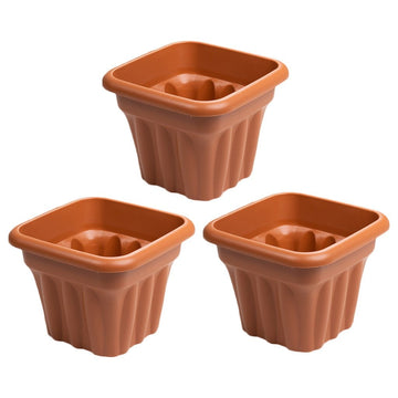 Vista Square Planter 33cm Terracotta - Pack of 3