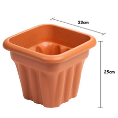 Vista Pack of 3 33cm Terracotta Square Planter