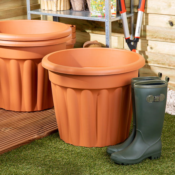 Vista Round Planter 50cm Terracotta - Pack of 3