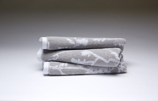 Living By Christy Grey Floral Towels