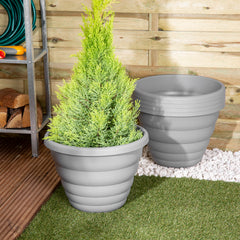 Beehive Set of 5 Grey 40cm Round Planter