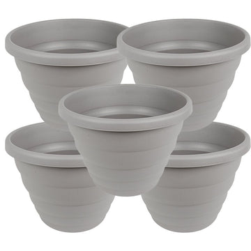 Beehive 48cm Round Planter Upcycle Grey - Set of 5