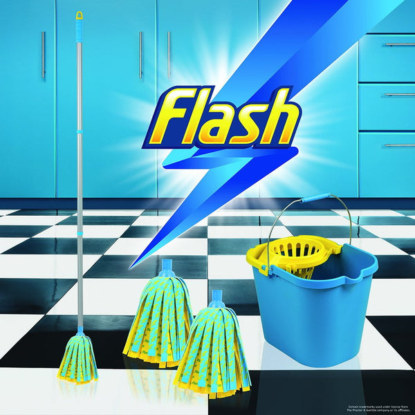 Flash Lightning Mop with 2 Mop Head Refills & Mop Bucket