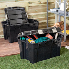 Set of 2 DIY 48L Black and Grey Storage Trunk