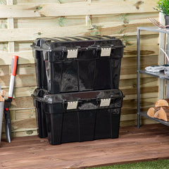 Set of 2 DIY 48L Black and Grey Storage Trunk