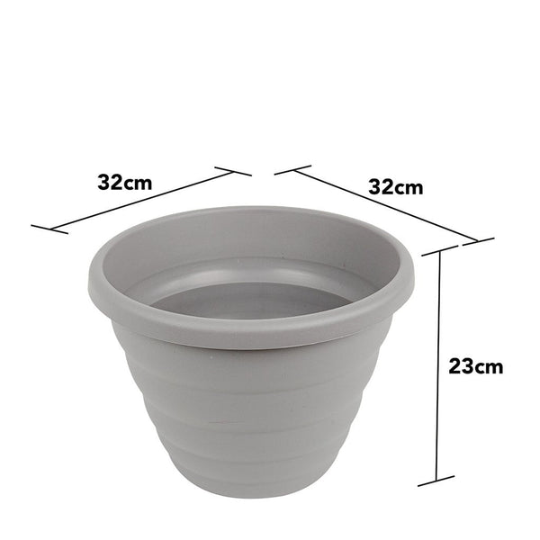 Set 5 Beehive 32cm Round Planter Upcycle Grey