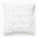 At Home White Woven Diamond Cushion