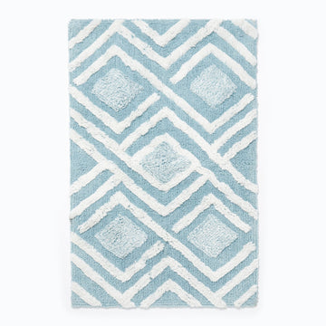 At Home Geometric Tufted Teal Bathmat