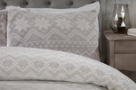 Fairisle Printed Fleece Grey Duvet Set