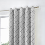Fusion Brooklyn 100% Cotton Eyelet Curtains Grey