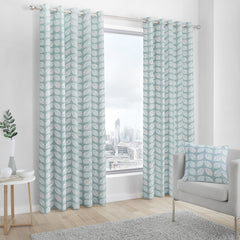 Fusion Delft Duck Egg Eyelet Curtains