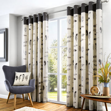 Fusion Idaho Eyelet Curtains - Charcoal