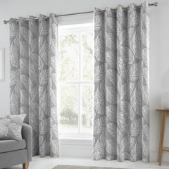 Fusion Matteo Grey Eyelet Curtains