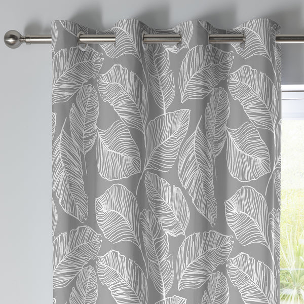 Fusion Matteo Eyelet Curtains - Grey