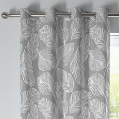 Fusion Matteo Grey Eyelet Curtains