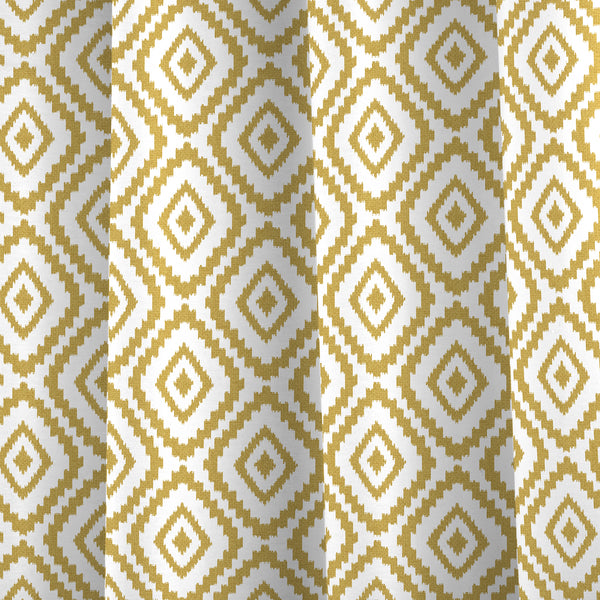 Fusion Navaho 100% Cotton Eyelet Curtains Ochre
