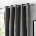 Fusion Sorbonne Eyelet Curtains - Charcoal