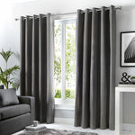 Fusion Sorbonne Eyelet Curtains - Charcoal