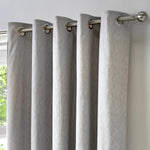 Fusion Sorbonne 100% Cotton Eyelet Curtains Silver