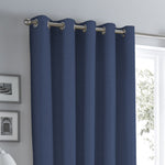 Fusion Sorbonne 100% Cotton Eyelet Curtains Navy