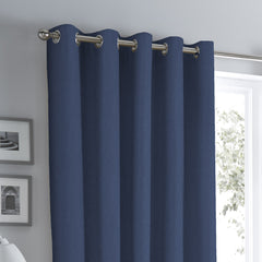 Fusion Sorbonne Navy Eyelet Curtains