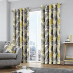 Fusion Tropical 100% Cotton Eyelet Curtains Ochre