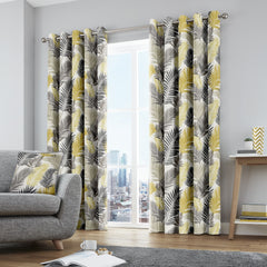 Fusion Tropical Ochre Eyelet Curtains