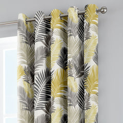 Fusion Tropical Ochre Eyelet Curtains