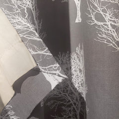 Fusion Woodland Trees Charcoal Eyelet Curtains