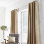 Appletree Loft Asha Jacquard Eyelet Curtains Ochre