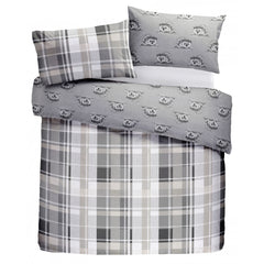 Dreams & Drapes Lodge Colville Grey Check Duvet Cover Set