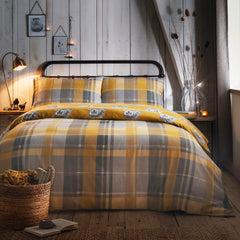 Dreams & Drapes Lodge Colville Ochre Check Duvet Cover Set