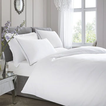 Appletree Boutique 200 Piped Duvet Cover Set - White