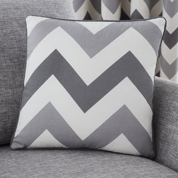 Fusion Chevron 100% Cotton Cushion Grey