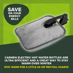 Carmen Rechargeable Hot Water Bottle Grey