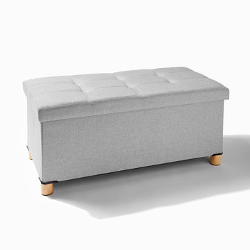 At Home Ottoman Grey Storage - Large