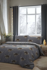 Fusion Highland Cow Grey Duvet Cover Set