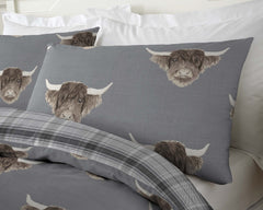 Fusion Highland Cow Grey Duvet Cover Set