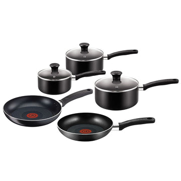 Tefal Essential Pan Set In Black - 5Pc