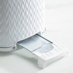 Daewoo White Argyle 2 Slice Toaster