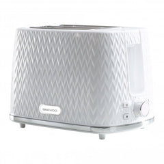 Daewoo White Argyle 2 Slice Toaster