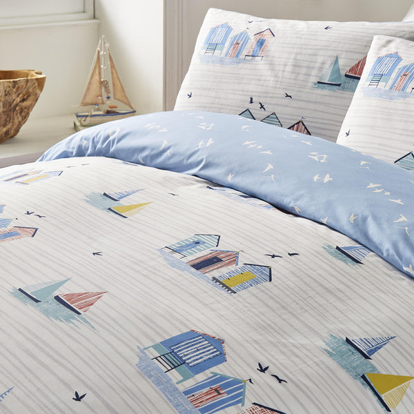 Fusion Beach Huts Duvet Cover Set - Blue